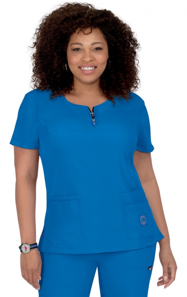 317 Koi Lite™ Scrubs Serenity Double Zipper Top