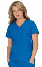 *FINAL SALE 4XL 316 Koi Lite™ Scrubs Philosophy Mock Wrap Side Zipper Top