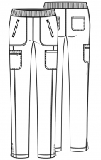 Pantalon à taille moyenne à jambes fuselées - Cherokee Infinity - Antimicrobien
