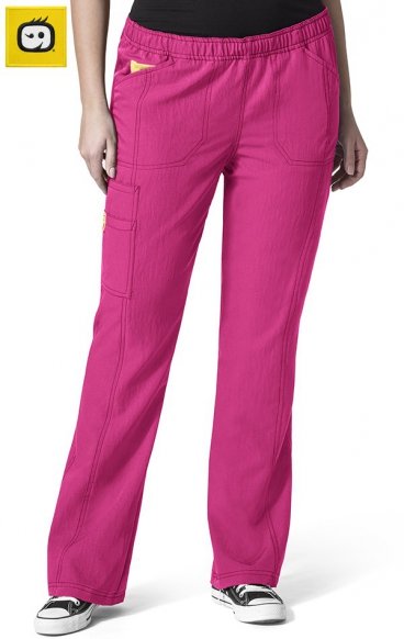 *FINAL SALE HOT PINK 5105 WonderWink Plus Boot Cut Cargo Scrub Pants