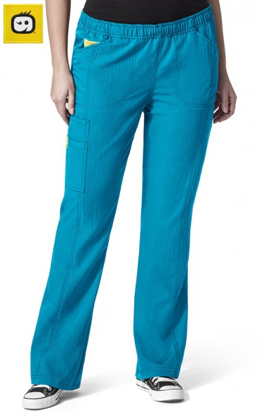 *FINAL SALE TURQUOISE 5105 WonderWink Plus Boot Cut Cargo Scrub Pants