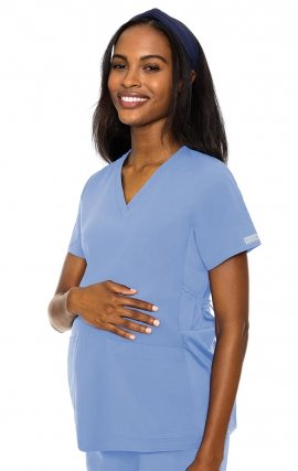 8459 Med Couture Plus One Maternity V-Neck Scrub Top - Black