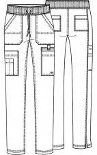 DK080 Dickies Women's Mid Rise Drawstring 8 Pocket Cargo Pant