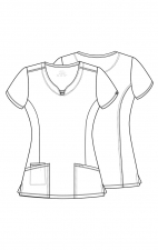 CK609 Round Neck Top in Inky Garden - Cherokee Infinity - Antimicrobial