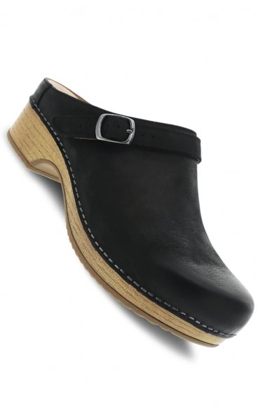 Berry Black Burnished Nubuck Mule for Women by Dansko