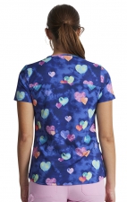 DK876 Dickies EDS Signature Fitted Print Top - Hippie Hearts