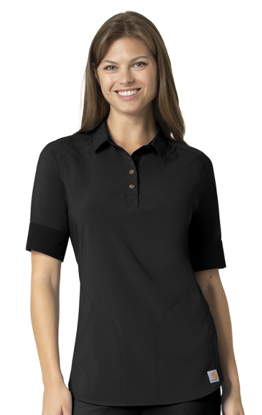 *FINAL SALE Black C12710 Carhartt Force Cross-Flex Women's Modern Fit Convertible Sleeve Top