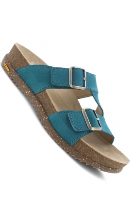 Dayna Teal Suede Adjustable Double Strap Sandal by Dansko 