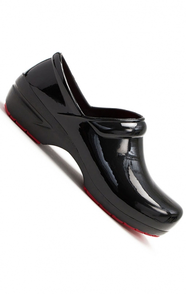 SR Angel Black Patent Anti-Slip Women's Clog from Anywear Footwear