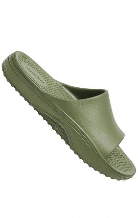 Vibe Olive Unisex Slip-Resistant Slide Sandal by Anywear Footwear