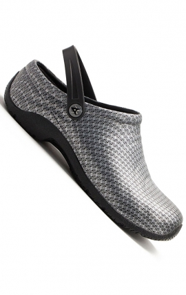 Zone Black Silver Pattern Wide Sabot EVA Unisexe Antidérapante par Anywear Footwear