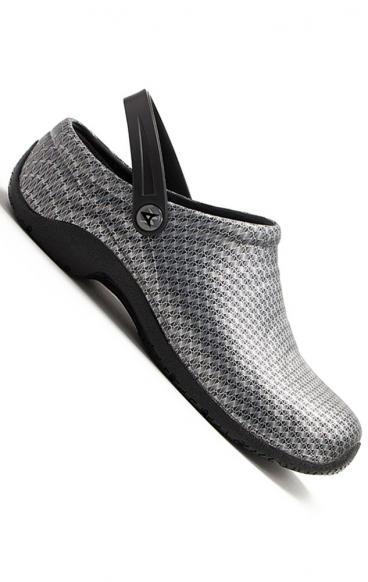 Zone Black Silver Pattern Unisex Anti-Slip Step In EVA Clog by Anywear Footwear