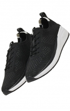 Everon Knit Black/White Lightweight Slip-Resistant Women's Sneaker from Infinity Footwear by Cherokee