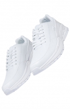 Flow White Wide Genuine Leather Slip-Resistant Sneaker from Infinity Footwear by Cherokee