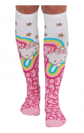Heart Support Hello Rainbow Graduated Light Compression Knee-High Socks by Heartsoul
