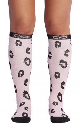 Kickstart Frosted Cheetah Knee High Medium Compression Socks from Infinity by Cherokee