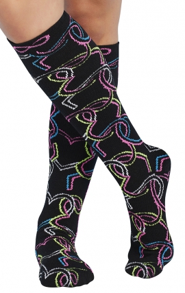 Kickstart Links of Love Knee High Medium Compression Socks from Infinity by Cherokee