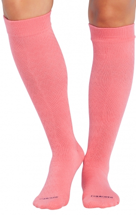 True Support Pink Melon (4 Pairs) Medium Compression Knee High Socks by Cherokee