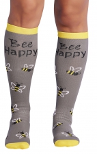 Print Support Bee Happy Chaussettes de Compression Moyen Gradué pour Femmes par Cherokee