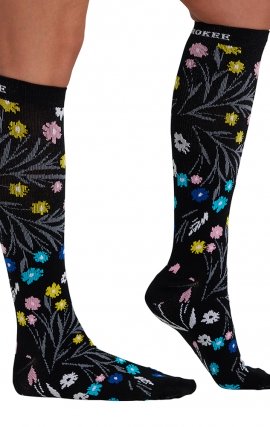 Print Support Breezy Buds Women's Graduated Medium Support Compression Socks by Cherokee