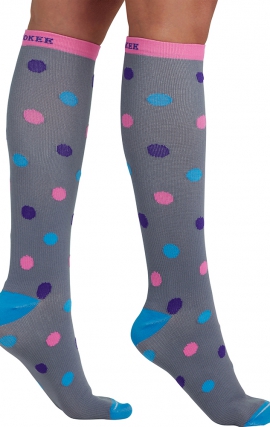 Print Support Bright Dots Women's Graduated Medium Support Compression Socks by Cherokee