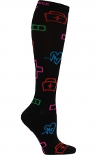 Print Support I Call The Shots Women's Graduated Medium Support Compression Socks by Cherokee