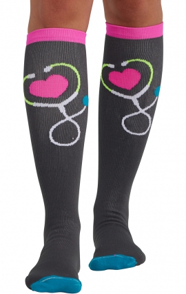 Print Support Life Saver Women's Graduated Medium Support Compression Socks by Cherokee