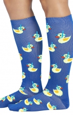 Print Support Rubber Duckies Women's Graduated Medium Support Compression Socks by Cherokee