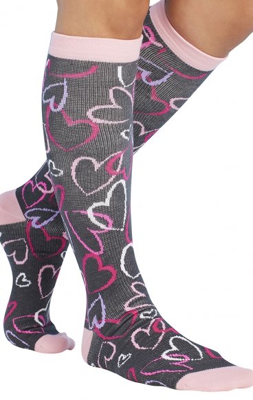 Print Support Sketch Hearts Chaussettes de Compression Moyen Gradué pour Femmes par Cherokee Print Support Sketch Hearts Chaussettes de Compression Moyen Gradué pour Femmes par Cherokee