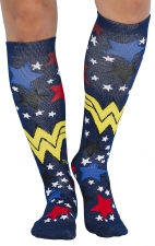 Print Support Wonder Stars Women's Graduated Medium Support Compression Socks by Cherokee