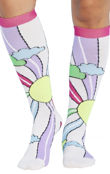 Print Support Sunburst Women's Graduated Medium Support Compression Socks by Cherokee