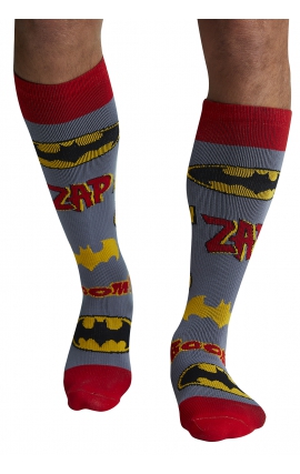 Men's Print Support Batman Mania Graduated Medium Support Compression Socks by Cherokee