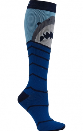 Men's Print Support Shark Attack Graduated Medium Support Compression Socks by Cherokee
