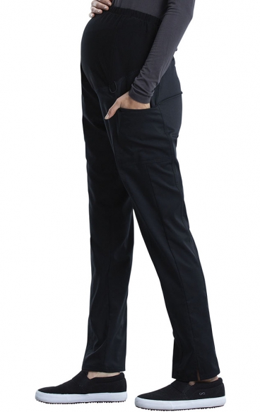 WW155P Petite Workwear Revolution Slim Straight Leg Pull-On Maternity Pant by Cherokee