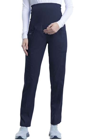 WW155T Tall Workwear Revolution Slim Straight Leg Pull-On Maternity Pant by Cherokee WW155T Tall Workwear Revolution Slim Straight Leg Pull-On Maternity Pant by Cherokee