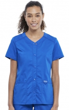 WW622 Workwear Revolution Snap Front V-Neck Top by Cherokee