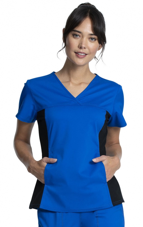 WW2875 Workwear Revolution Flexi Panel V-Neck Top with Kangaroo Pocket ...