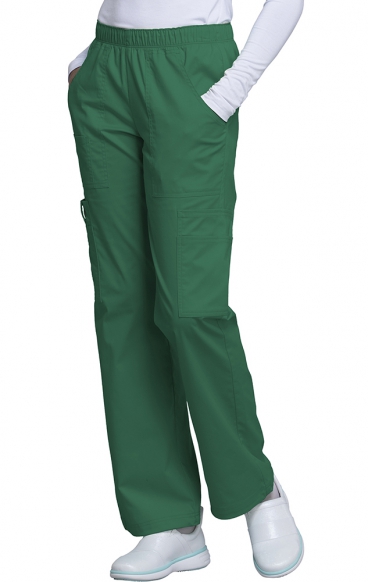 4005P Petite Workwear Core Stretch Straight Leg Pant with Elastic Waist by Cherokee