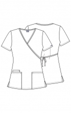 4801 Workwear Originals Mock Wrap Tunic Top with Adjustable Tie Back by Cherokee