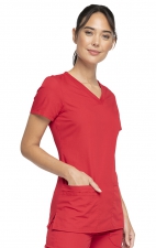 WW645 Workwear Originals V-Neck Top with Knit Panels by Cherokee