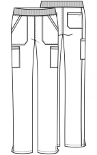 WW170 Workwear Professionals Straight Leg 6 Pocket Cargo Pant by Cherokee