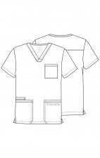 WW695 Workwear Professionals Haut à Col en V avec 4 Poches pour Hommes par Cherokee