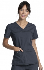 WW2968 Workwear Professionals V-Neck Knit Panel Top by Cherokee