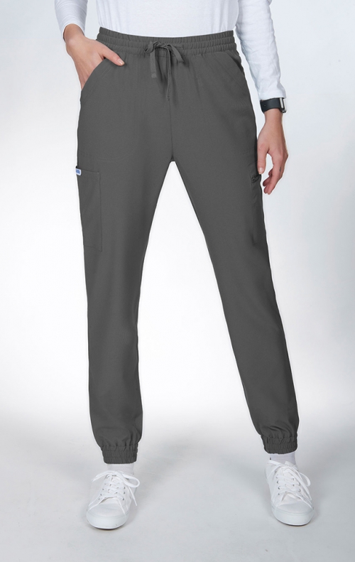 Reina Medical Uniforms J810068 - Men's patch & zipper pockets elastic  drawstring stretch jogger cargo scrub pants