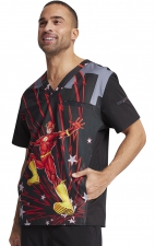 TF700 Tooniforms Men's V-Neck Print Top with Kangaroo Pocket by Cherokee Uniforms - Fast as Lightning