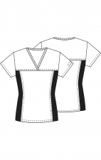 6875C Tooniforms V-Neck Print Top with Flex Panels by Cherokee Uniforms - Big Minnie