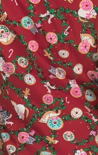 B120PR Betsey Johnson par koi Haut d'Uniforme Imprimé Bell - Merry Donuts