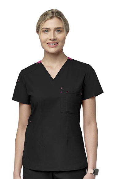 *VENTE FINALE M 6218 WonderWink WonderFLEX Haut 'Lyric' pour Femmes a Col en V Pour Border *VENTE FINALE M 6218 WonderWink WonderFLEX Haut 'Lyric' pour Femmes a Col en V Pour Border