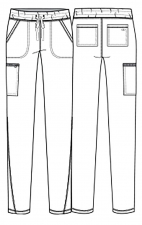 CKA184P Petite Allura Tapered Leg Drawstring Waist Pant by Cherokee