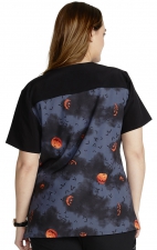 TF745 Tooniforms V-Neck Print Top with Contrast Panels by Cherokee Uniforms - Nightmare Shift 